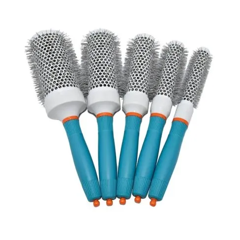 Brush Set - Ceramic Hot Styler Brush 5pc | Blue&White