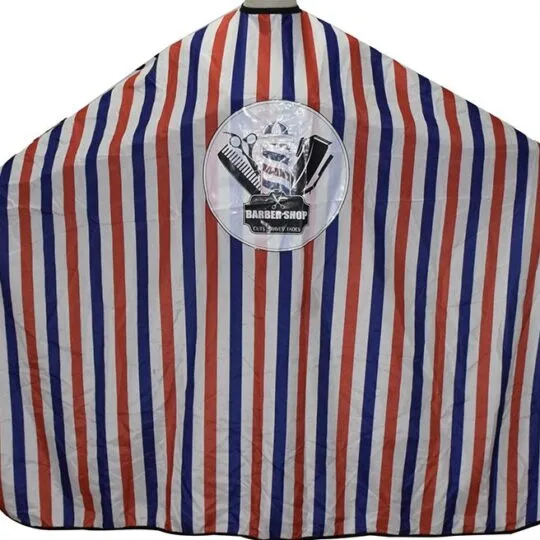 Cape (With Hooks) | White, Red & Blue Stripes with Picture