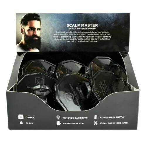 Scalp Massagers - Display Box of 12 | Black