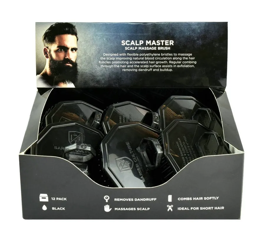 Scalp Massagers - Display Box of 12 | Black