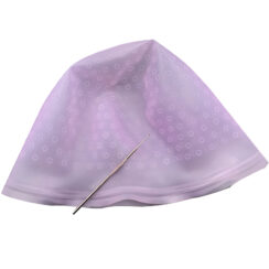 Salon-hair-dying-cape-with-needle-Hair-1.jpg โ Rapple Magic Cap Highlight Cap โ All sizes | Assorted Colours