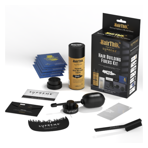 Supreme HairThik Hair Fibres Kit | Black