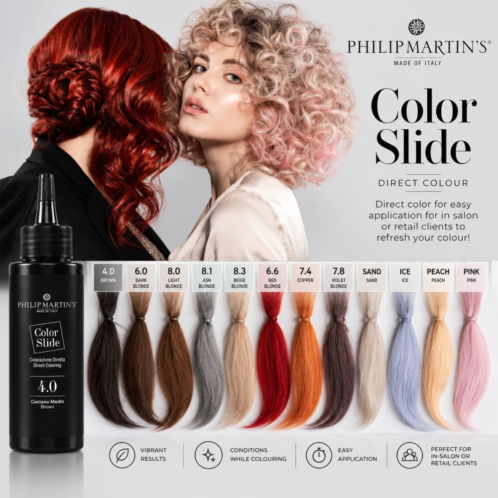 Philip Martin's Color Slide Direct Colour - all 12 shades on hair samples