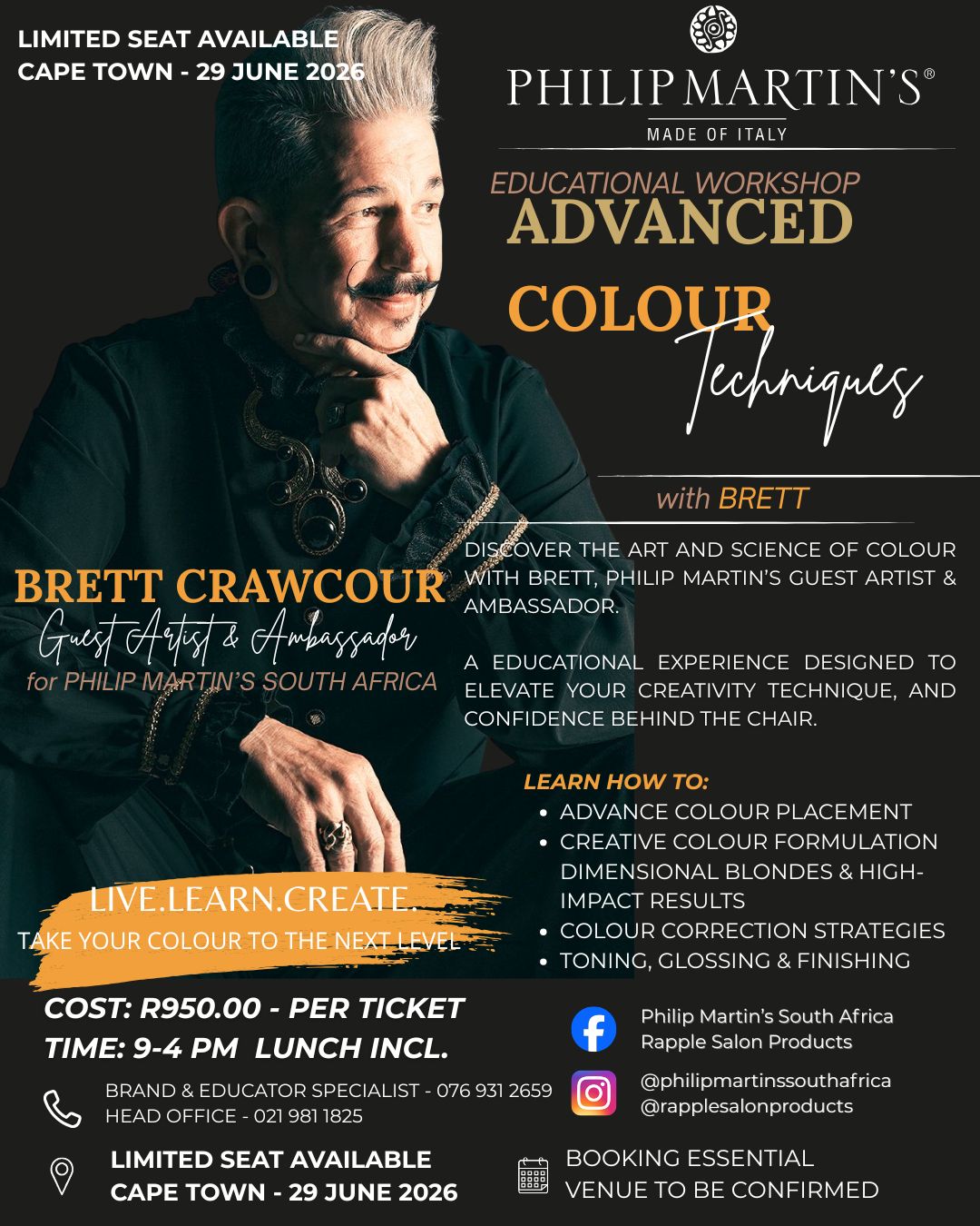 Brett CPT 29 JUNE – Rapple Advanced Colour Techniques workshop with Brett Crawcour
