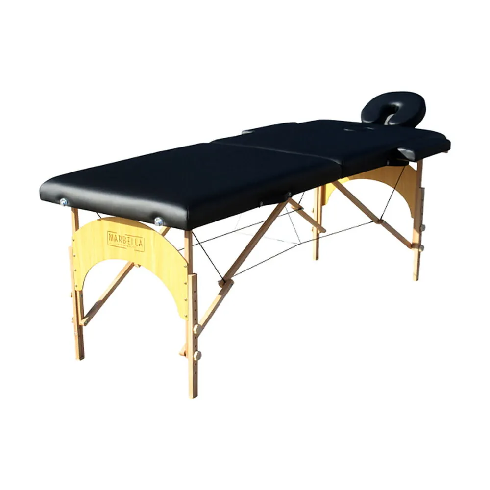 Marbella Portable 2 Part Wooden Massage Table (Bla