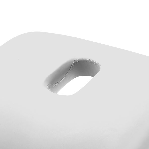FFFPLIMRB041-2jpg – Rapple Close-up of a curved, stitched handle opening in a white padded surface (likely a bag or chair).