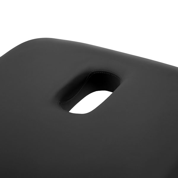 FFFPLIMRB042-2jpg – Rapple Close-up of a dark gray ergonomic seat cushion featuring a central oval cutout.