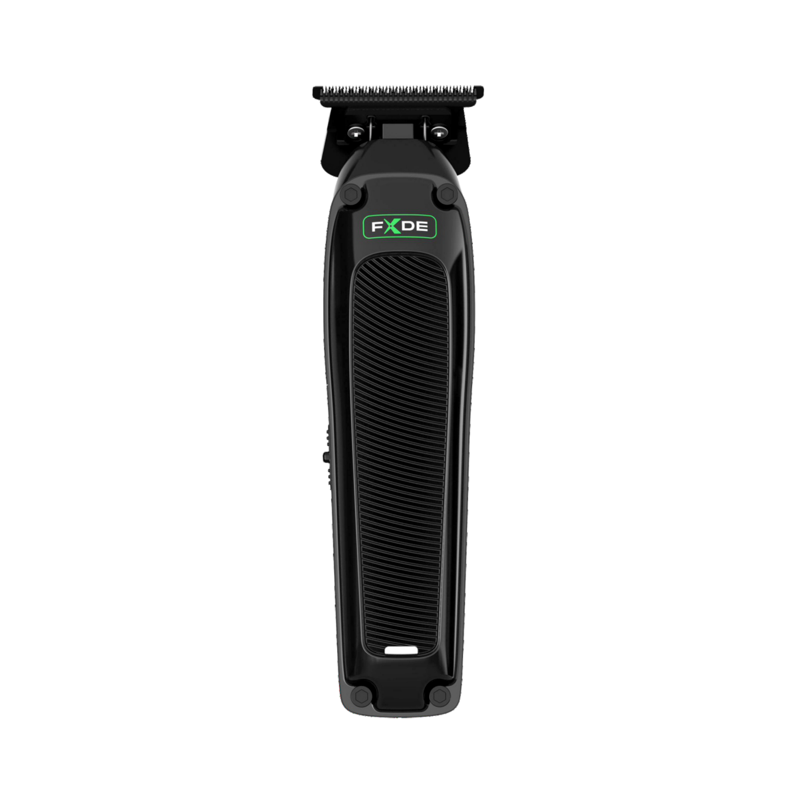 fxde-1780484124364-tfca8uzwnompng – Rapple Top-down view of an FXDE electric shaver/trimmer head with blades visible and textured grip below