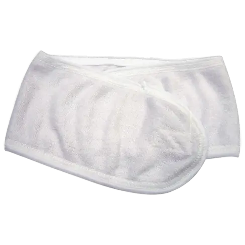 Head Band Towelling with Velcro - White