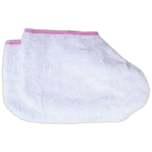 Towelling Booties for Paraffin Treatment - White