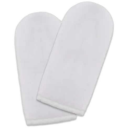 Towelling Mittens for Paraffin Treatment - White