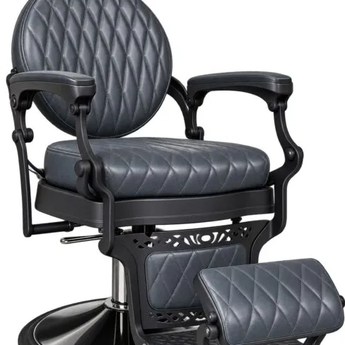 Ahmed Barber Chair | Black Frame, Teal