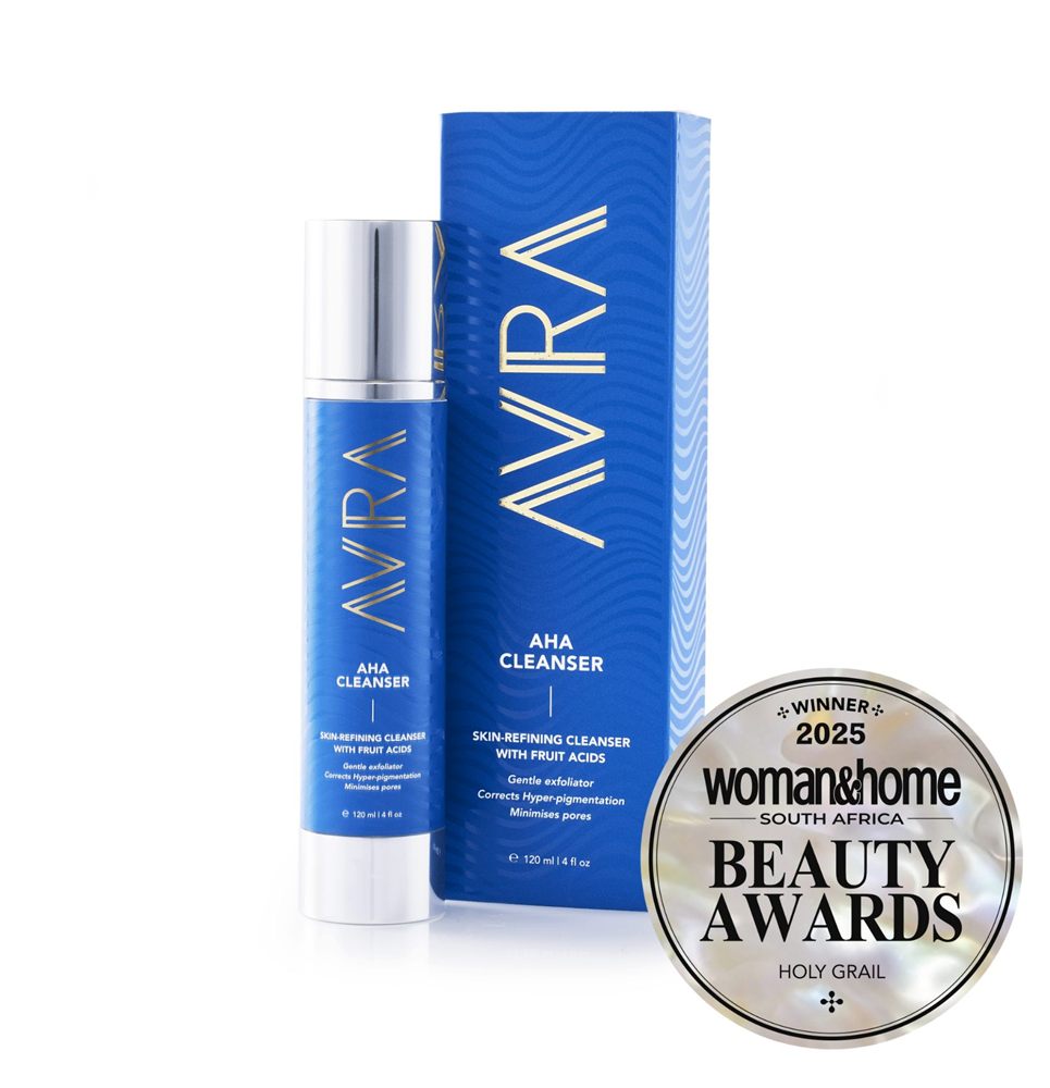 AVRA AHA Cleanser with woman&home Beauty Awards 2025 winner seal