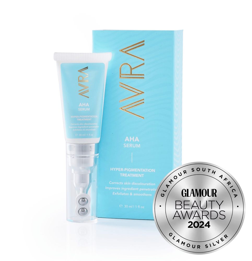 AVRA AHA Serum with GLAMOUR Beauty Awards 2024 silver seal