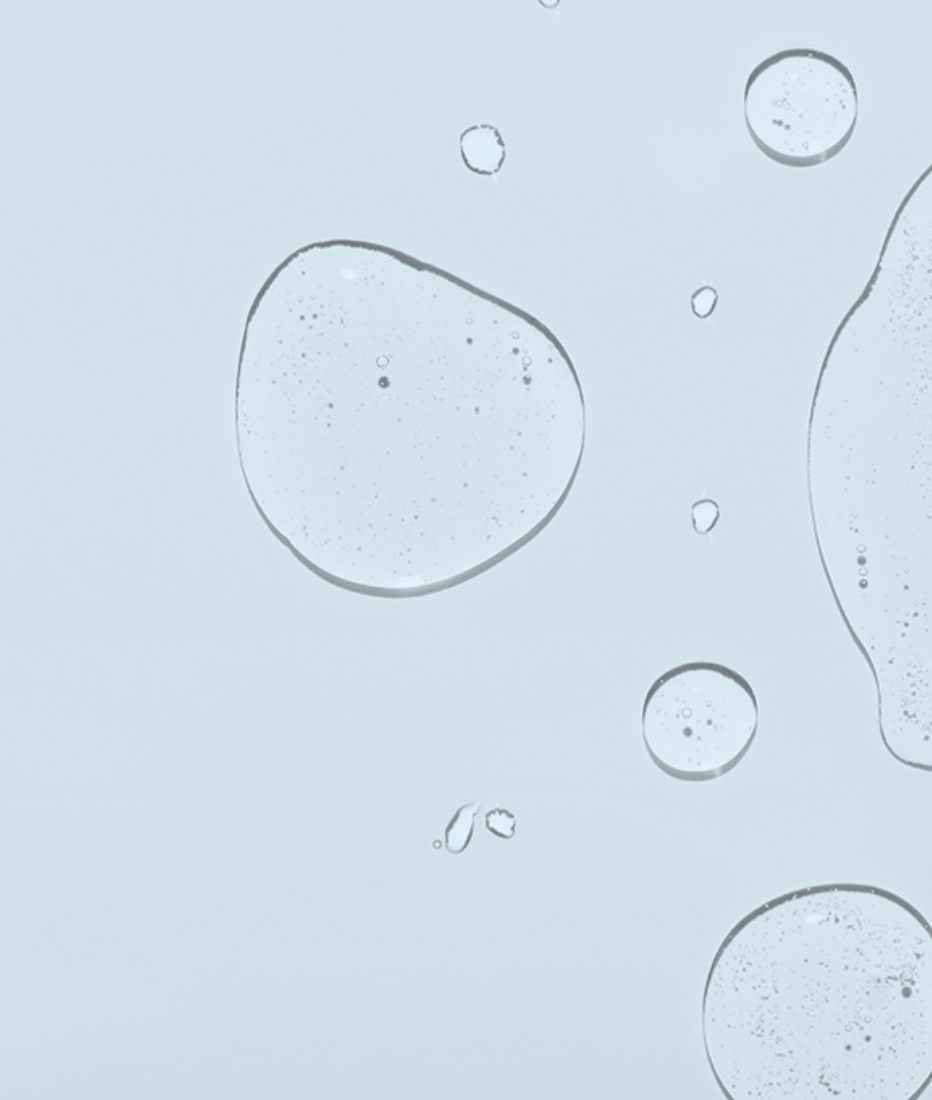 Clear drops of AVRA serum gel