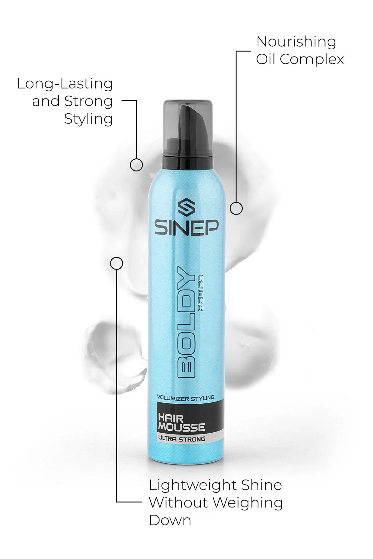 Sinep Ultra Strong Hair Mousse 300ml - view 2 – Rapple Sinep Ultra Strong Hair Mousse 300ml - view 2