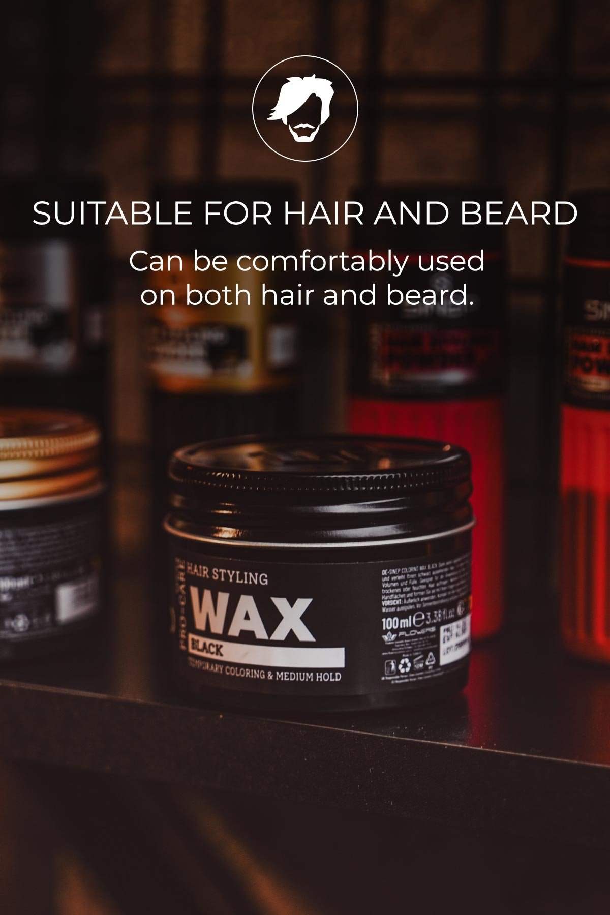 Sinep Black Colouring Hair Wax 100ml - view 3 โ Rapple Sinep Black Colouring Hair Wax 100ml - view 3