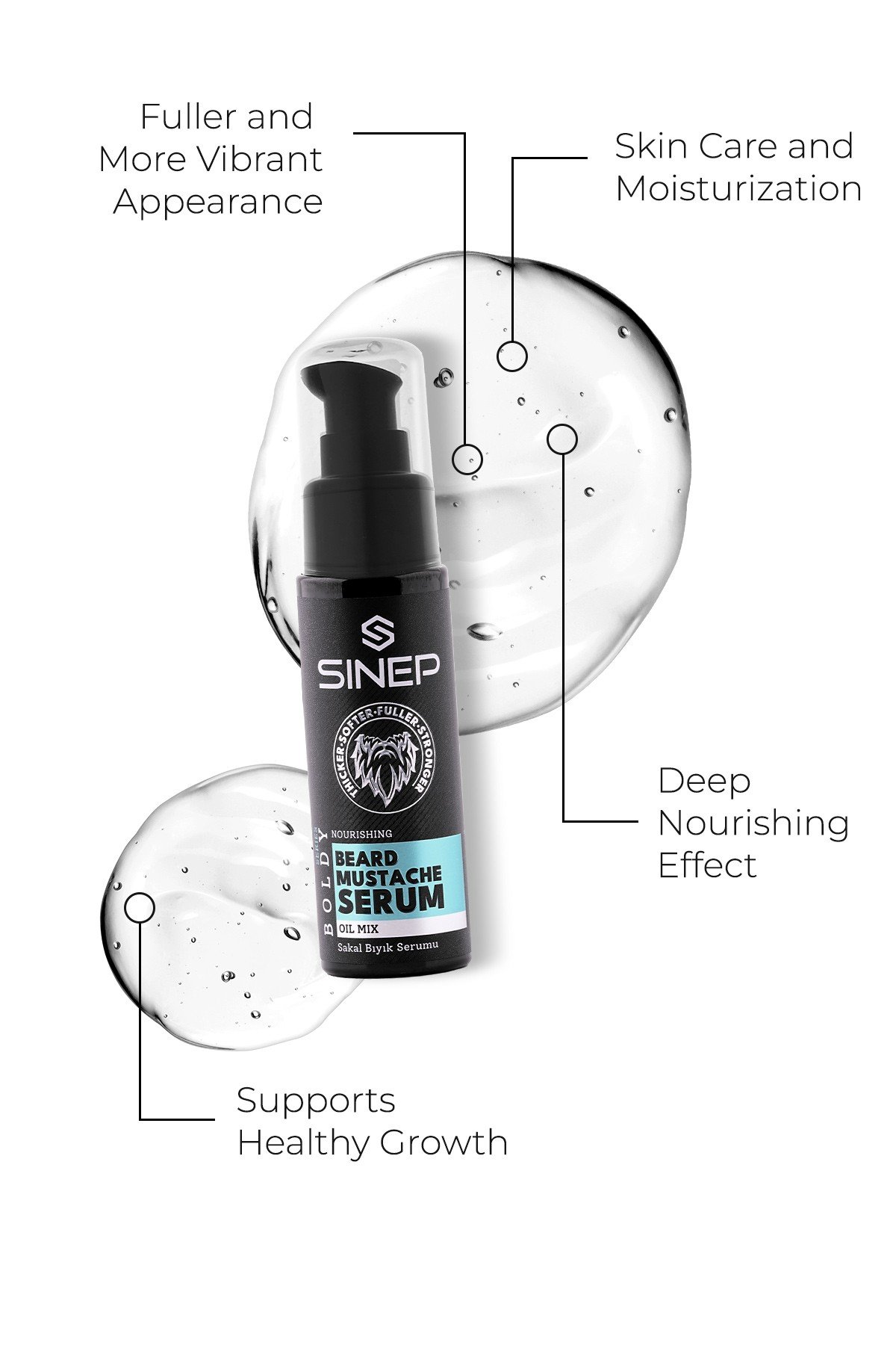 Sinep Beard and Moustache Serum Oil Mix 50ml - view 3 โ Rapple Sinep Beard and Moustache Serum Oil Mix 50ml - view 3
