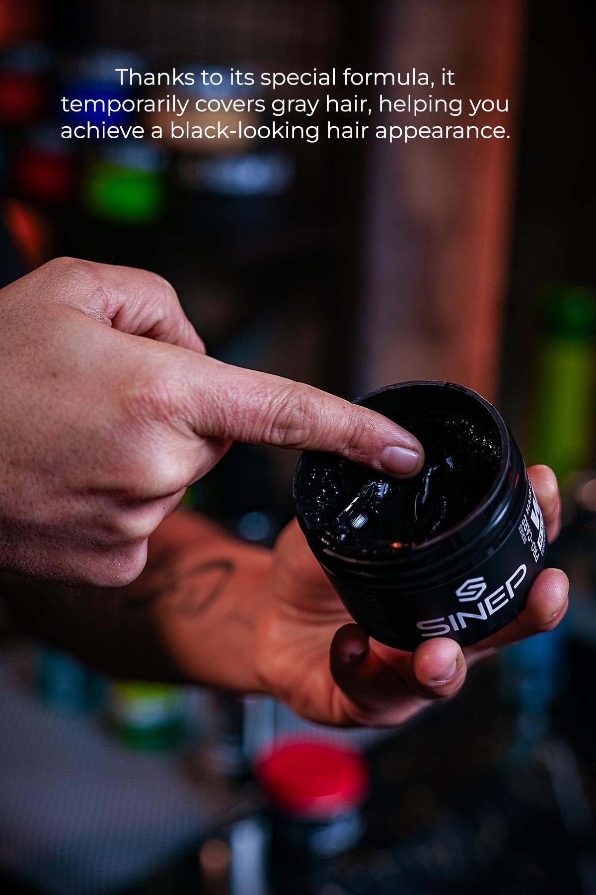 Sinep Black Colouring Hair Wax 100ml - view 4 โ Rapple Sinep Black Colouring Hair Wax 100ml - view 4