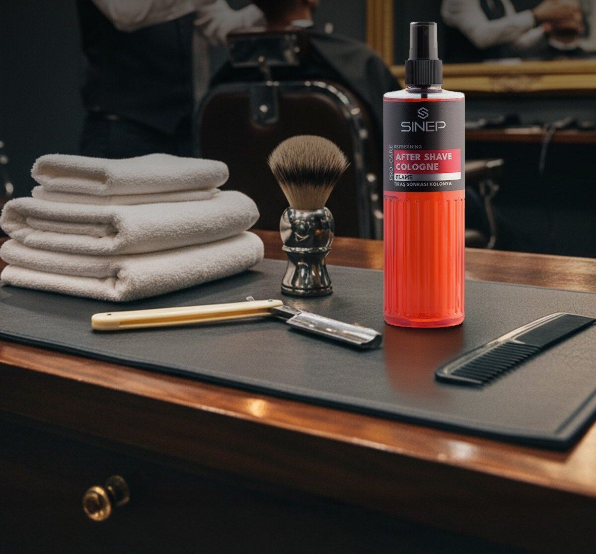 SINEP Flame after-shave cologne at the station