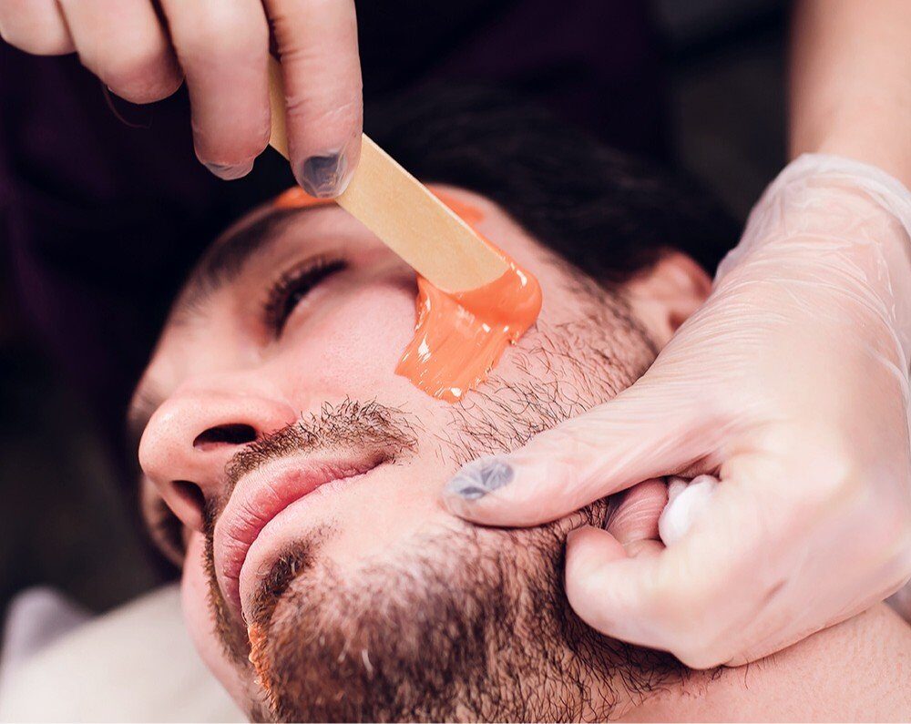 Face waxing with hard wax