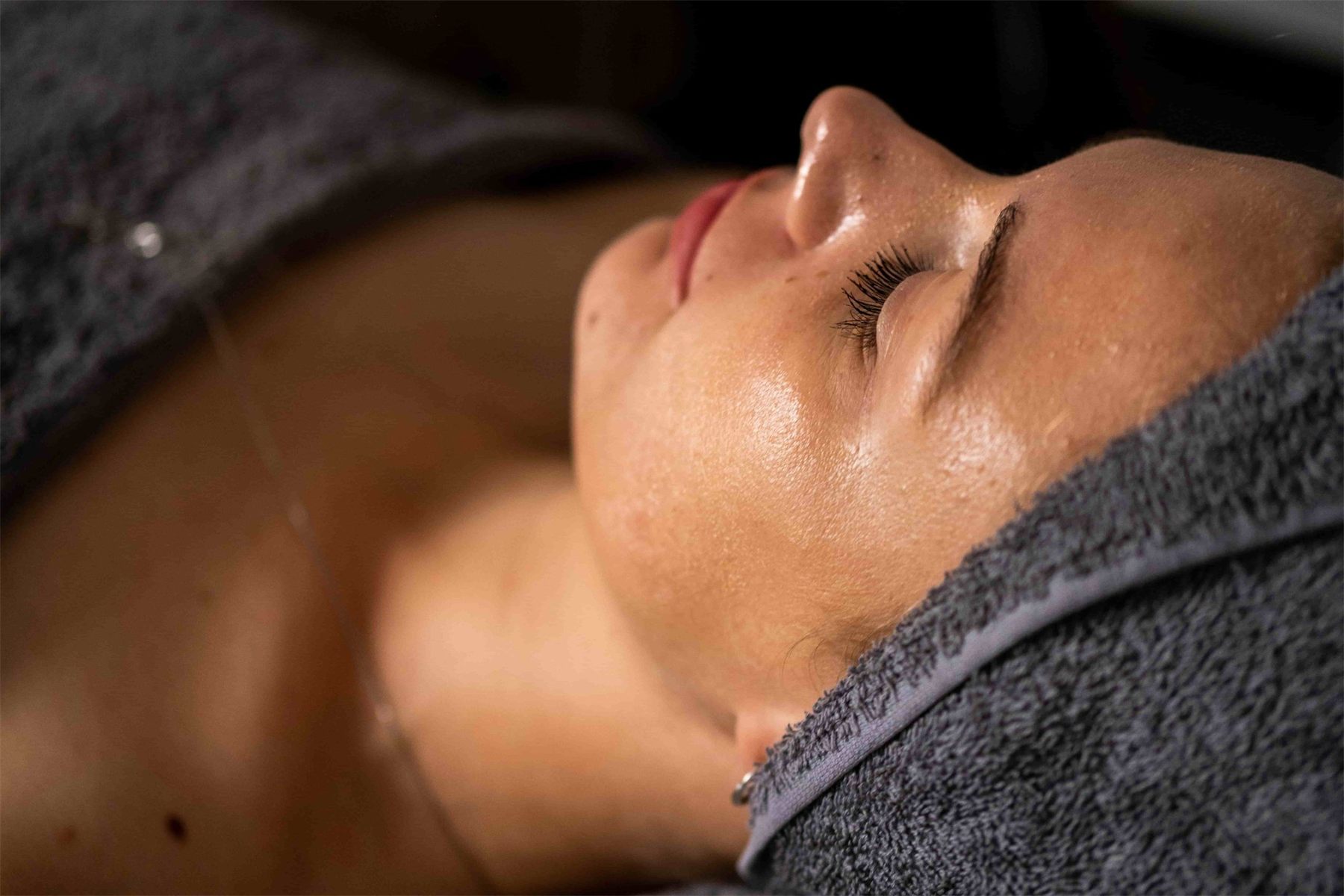 Mask applied during a facial